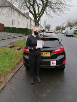 Chloe Bagg from Kilmarnock passed her driving test FIRST TIME at Irivne Driving Test Centre with only 2 driving faults! Even though I was isolating in the weeks before Chloe´s test, she practised in her own car and we completed the missed hours in the lead up to test day. All of Chloe´s efforts paid off when she achieved this outstanding result!