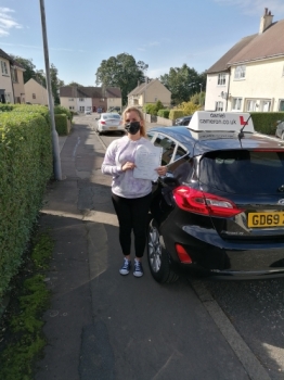 Emma McLeod passed her driving test FIRST TIME at Irvine Driving Test Centre with only FOUR driving faults! Like a lot of people, Emma had to start and stop her lessons quite a few times due to COVID restrictions and wait a while for a test, but Emma invested time and effort into her lessons and drove her own car whenever she could. When the big day arrived Emma put in an amazing effort and achiev